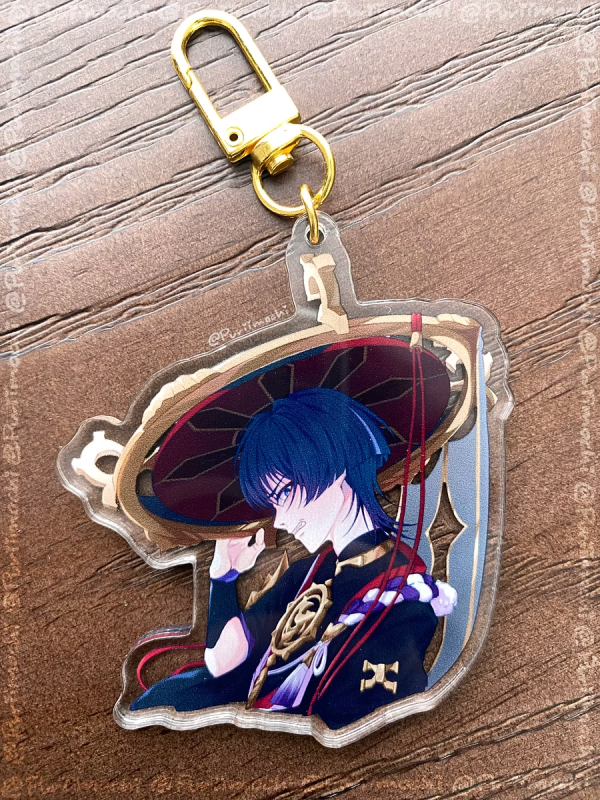 Scaramouche blushing keychain