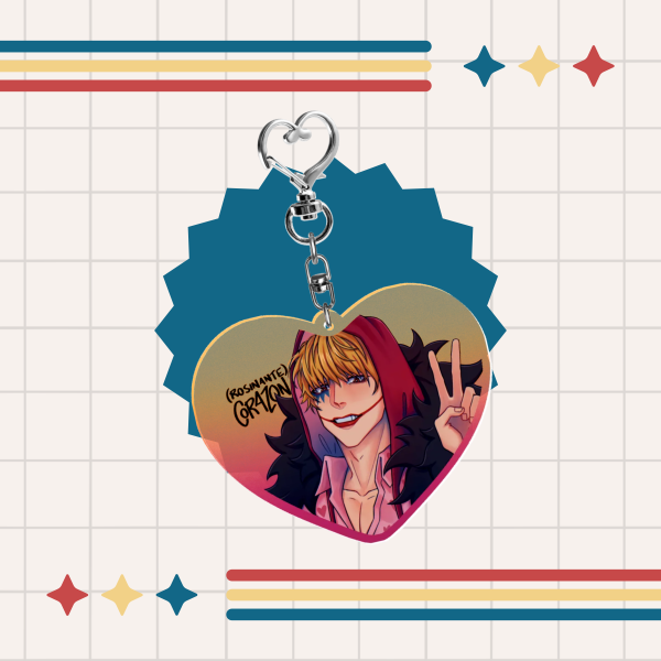 Corazon (Rosinante) Heart Acrylic Keychain