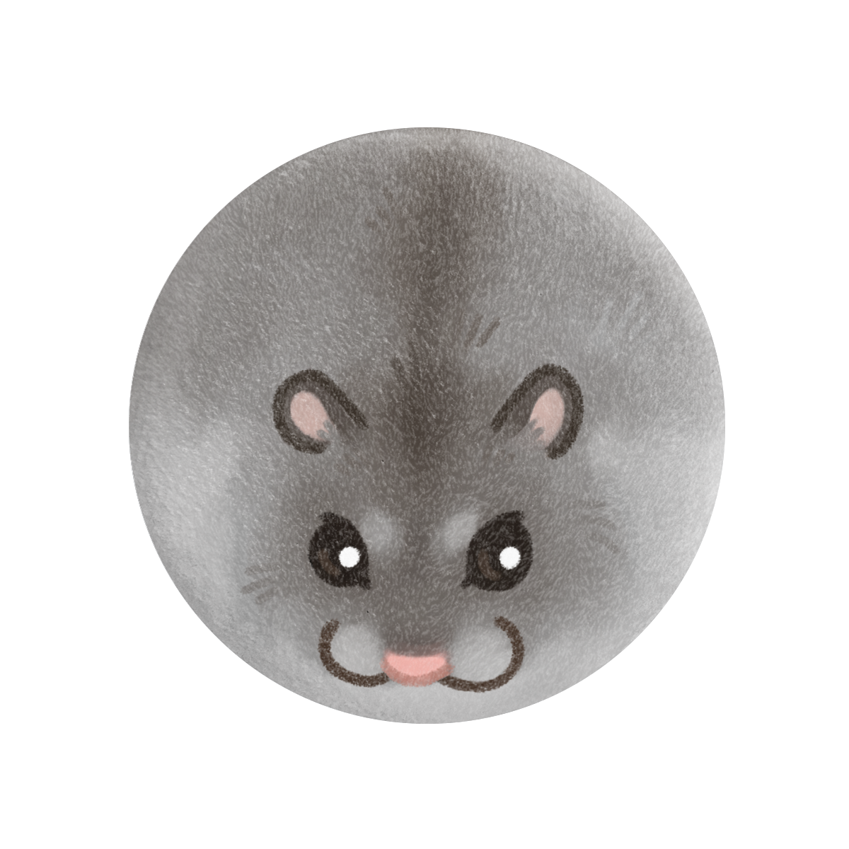 Grey Hamster Plush Badge