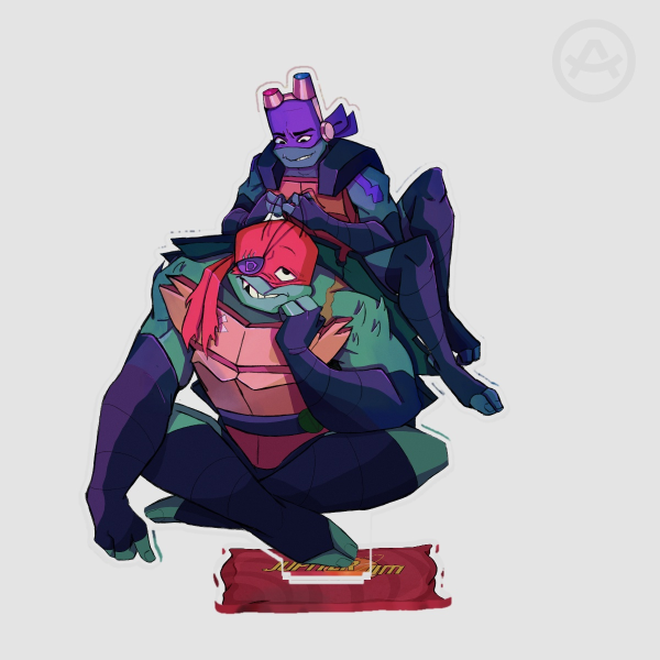 Raph and Donnie standee