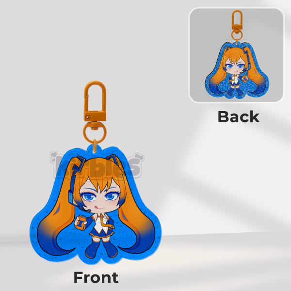 Scottish Hatsune Miku Coloured Glitter Acrylic Keychain 4mm