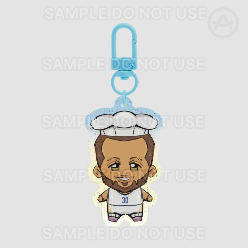 Chef Curry Glitter Acrylic Keychain