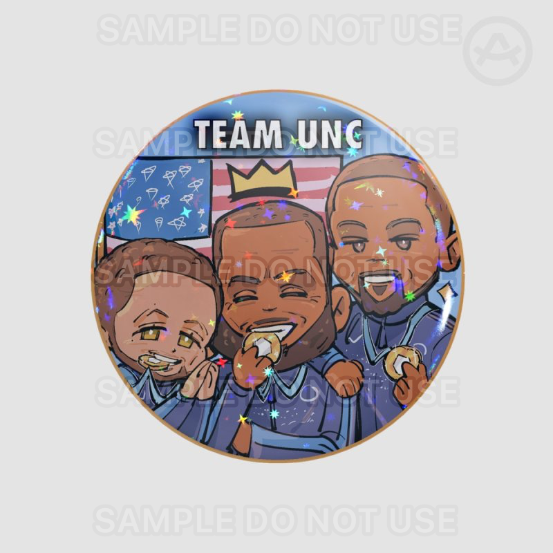 Team Unc Round Button Pin