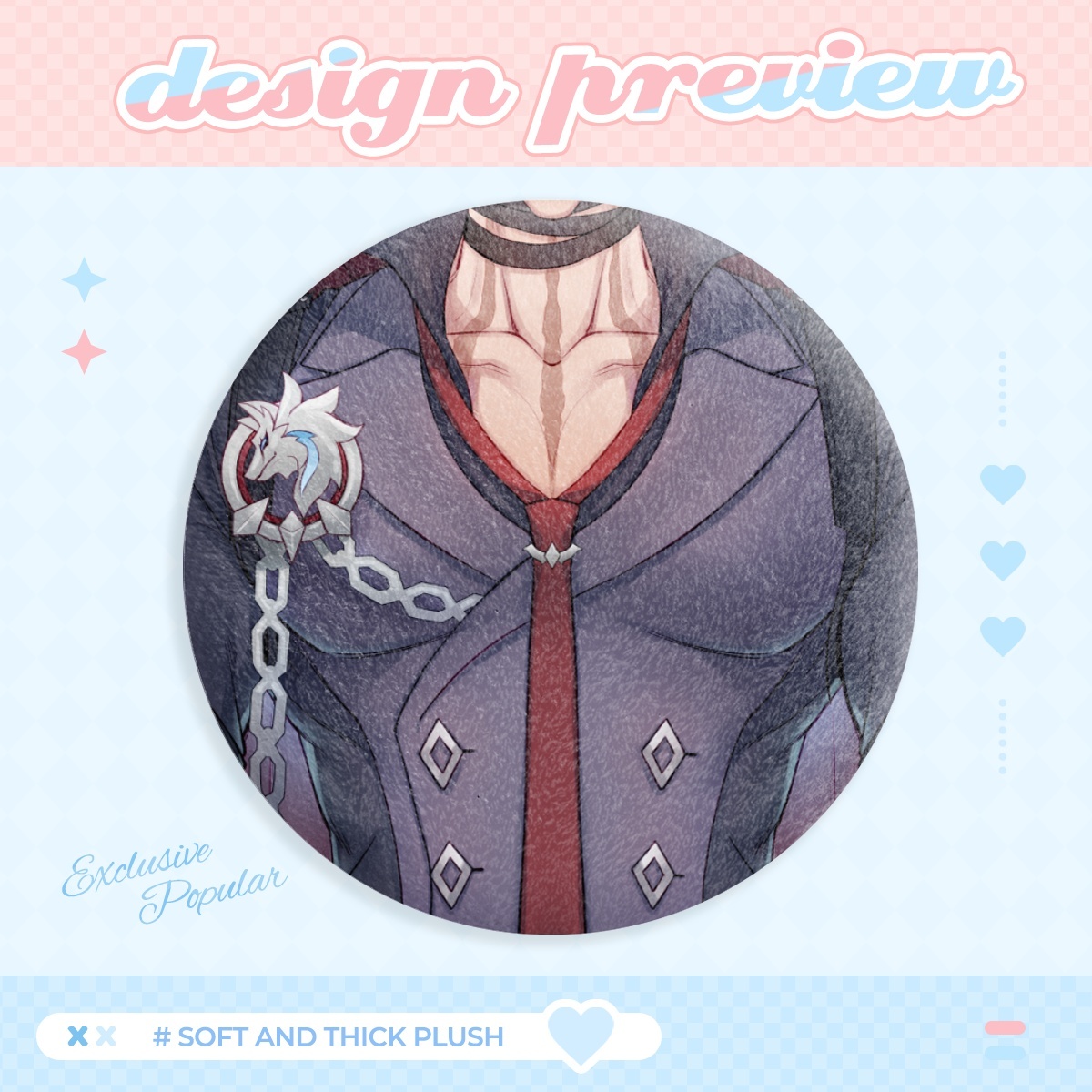 Wriothesley Chest Plush Badges Pin Genshin Impact Fanmerch