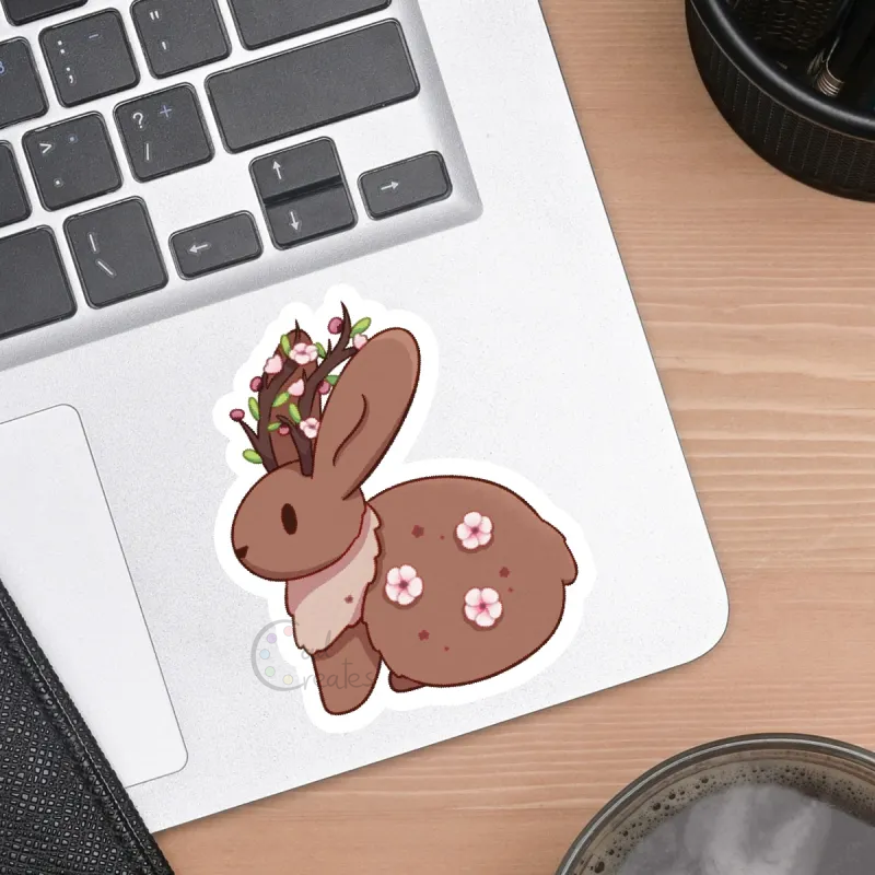 Spring Bunny Standing - Sticker