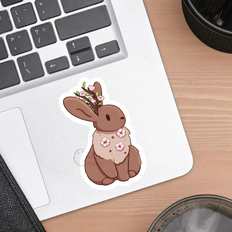 Spring Bunny Sitting - Sticker