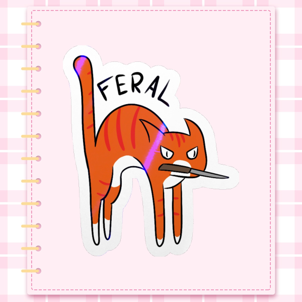 Original l Feral Cat Sticker