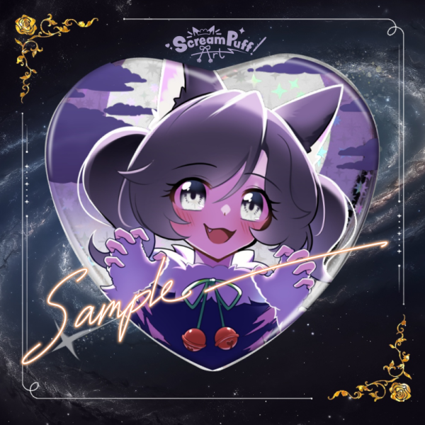 ScreamPuffArt 2025 Halloween Heart Badge - Star Holo