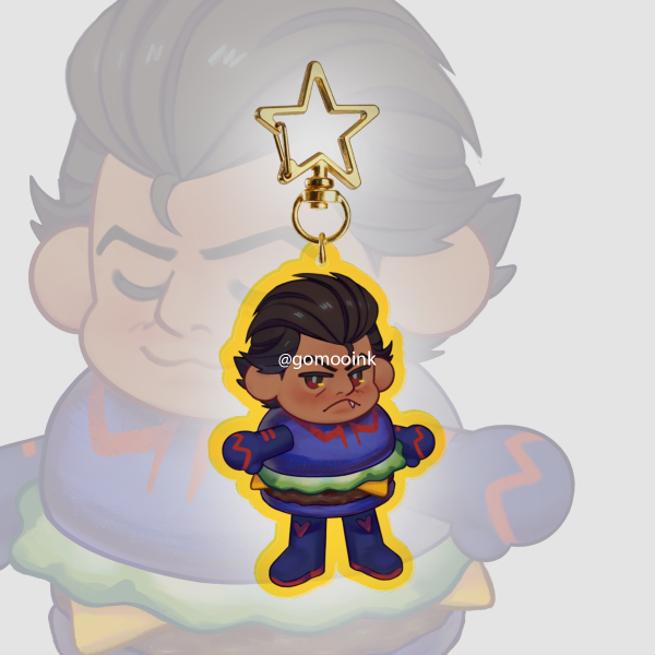 6CM Future Arachnid Man Burger Fan Made Unofficial Colored Edge Acrylic Keychain