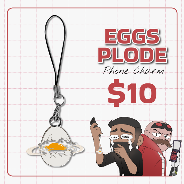 Eggsplode Acrylic Phone Charm