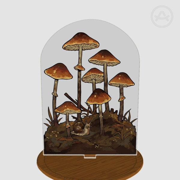 Mushrooms and Snail