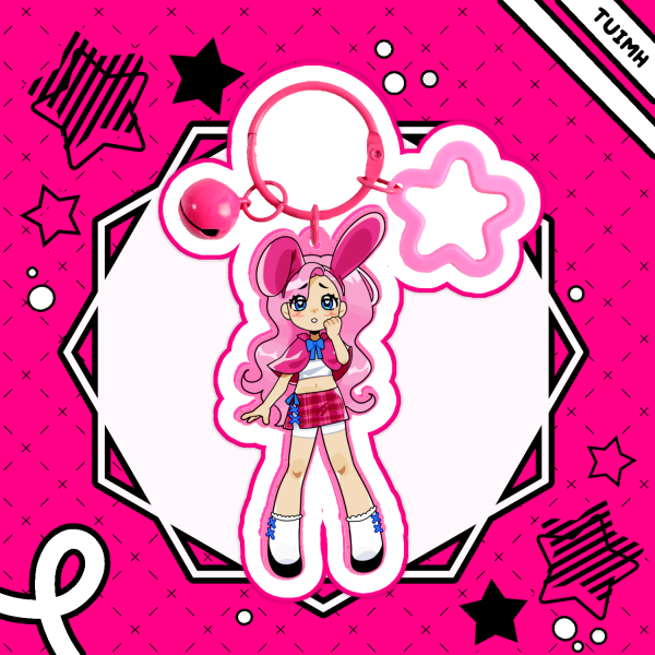 My Melody ◆ Glitter Acrylic Keychain with bell