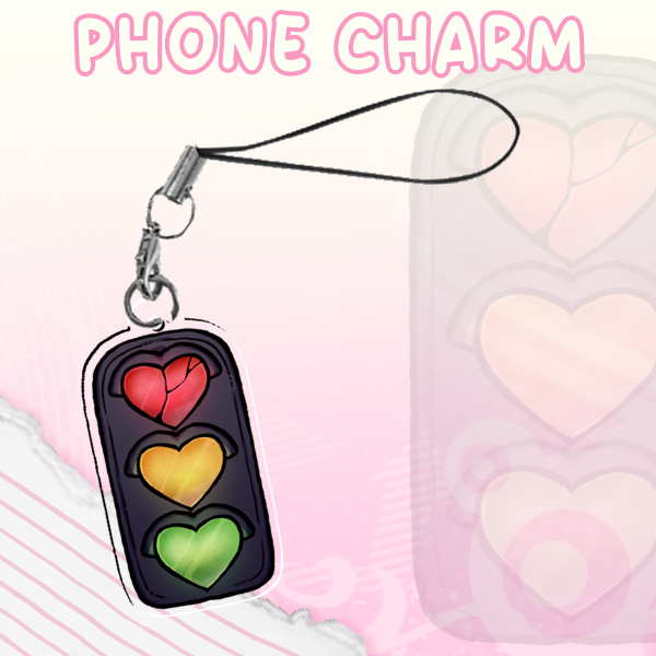 Traffic Light Phone Charm