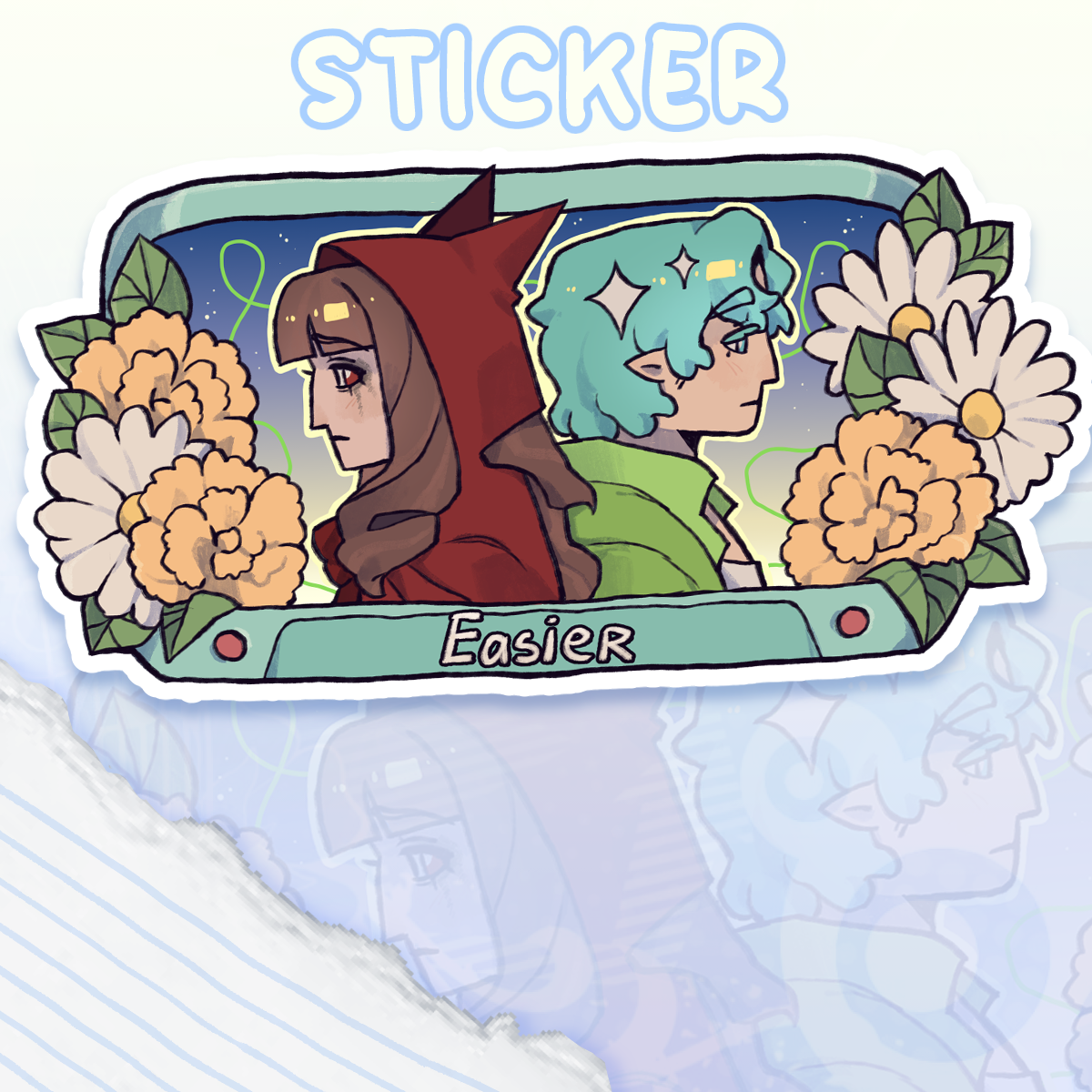 Pearl and Scott Easier Sticker