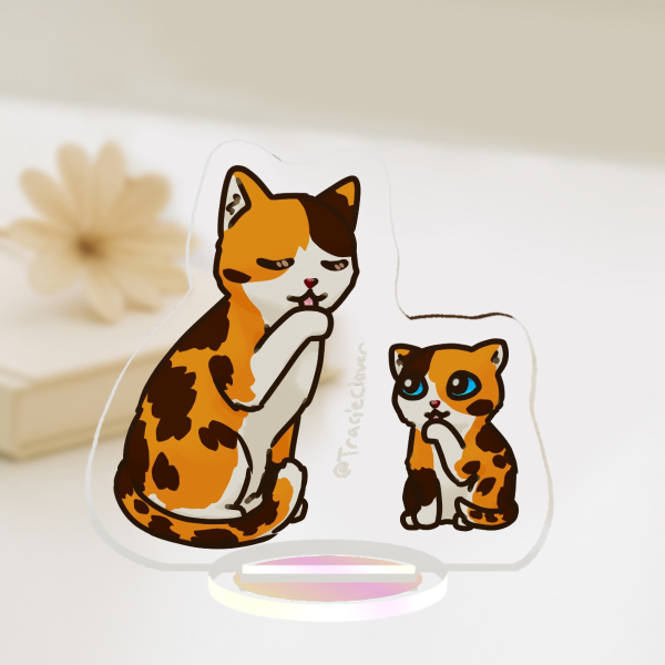Calico Cat and Kitten Standee