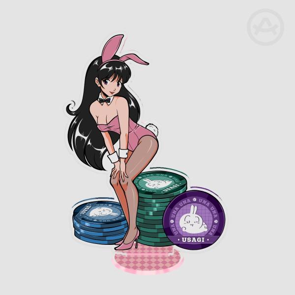 Pink Bunny Girl Clear Acrylic Standee