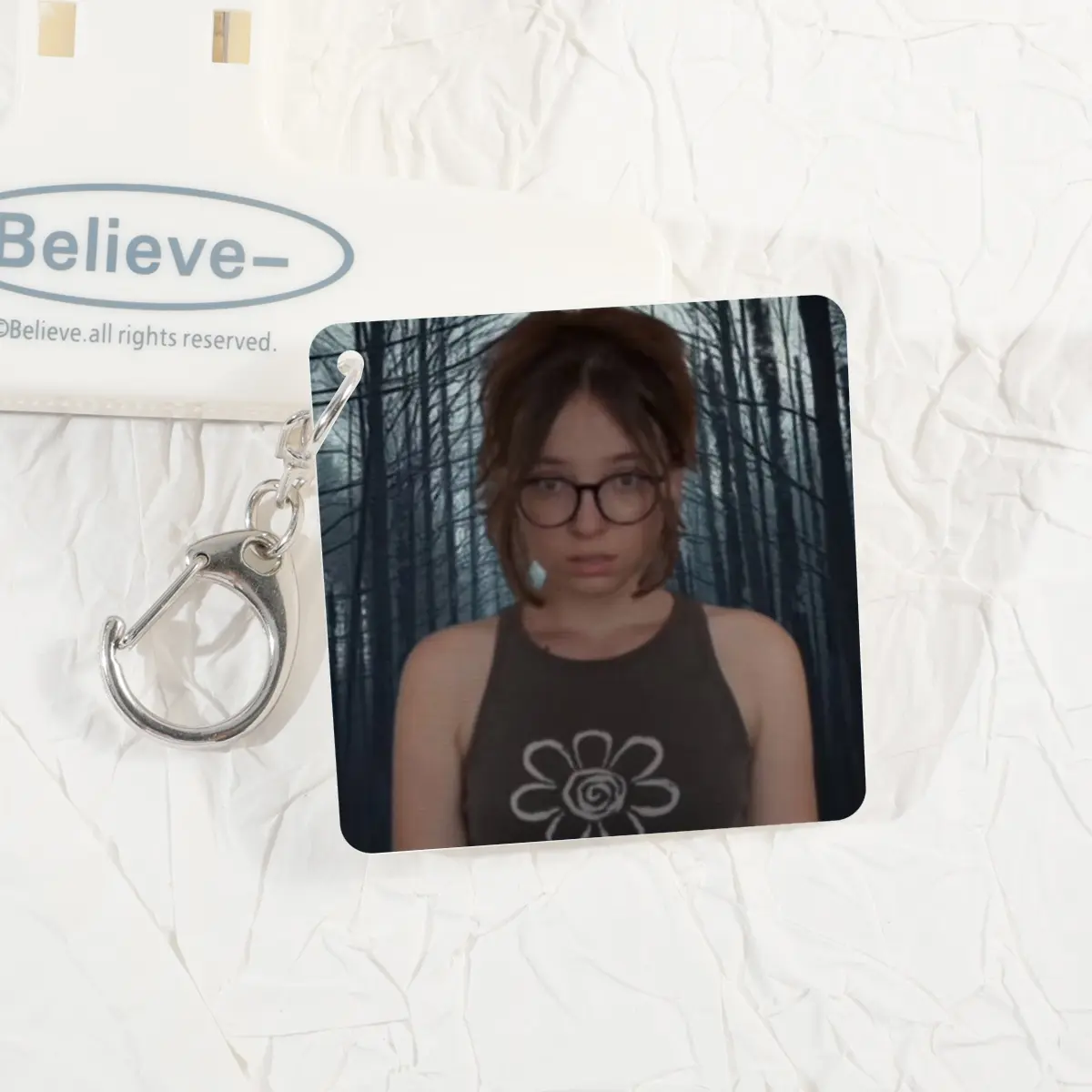 Sopha Yelling “A JOB” Lenticular Acrylic Pendant