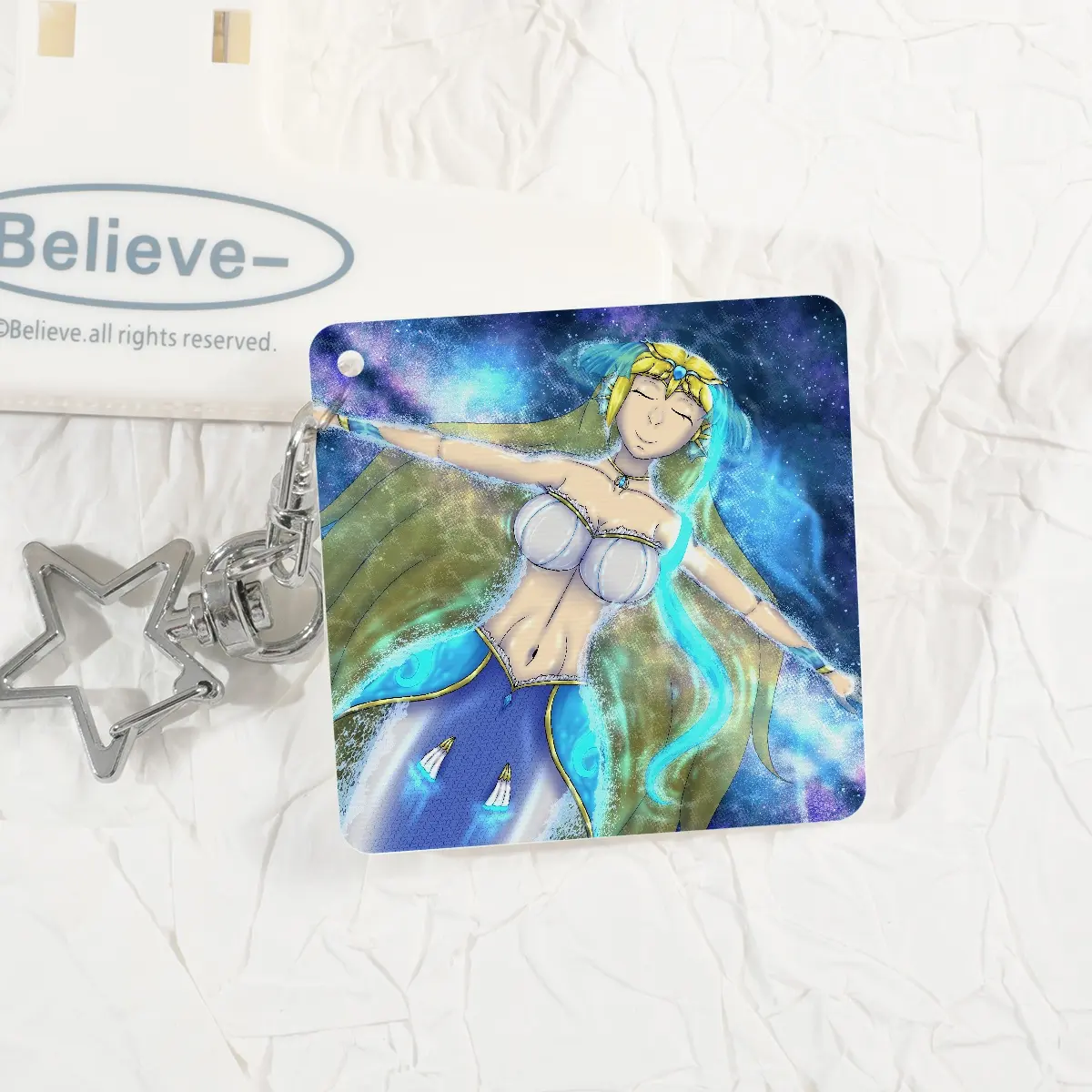 Syra Relaxing In The Stars - Lenticular Acrylic Charm
