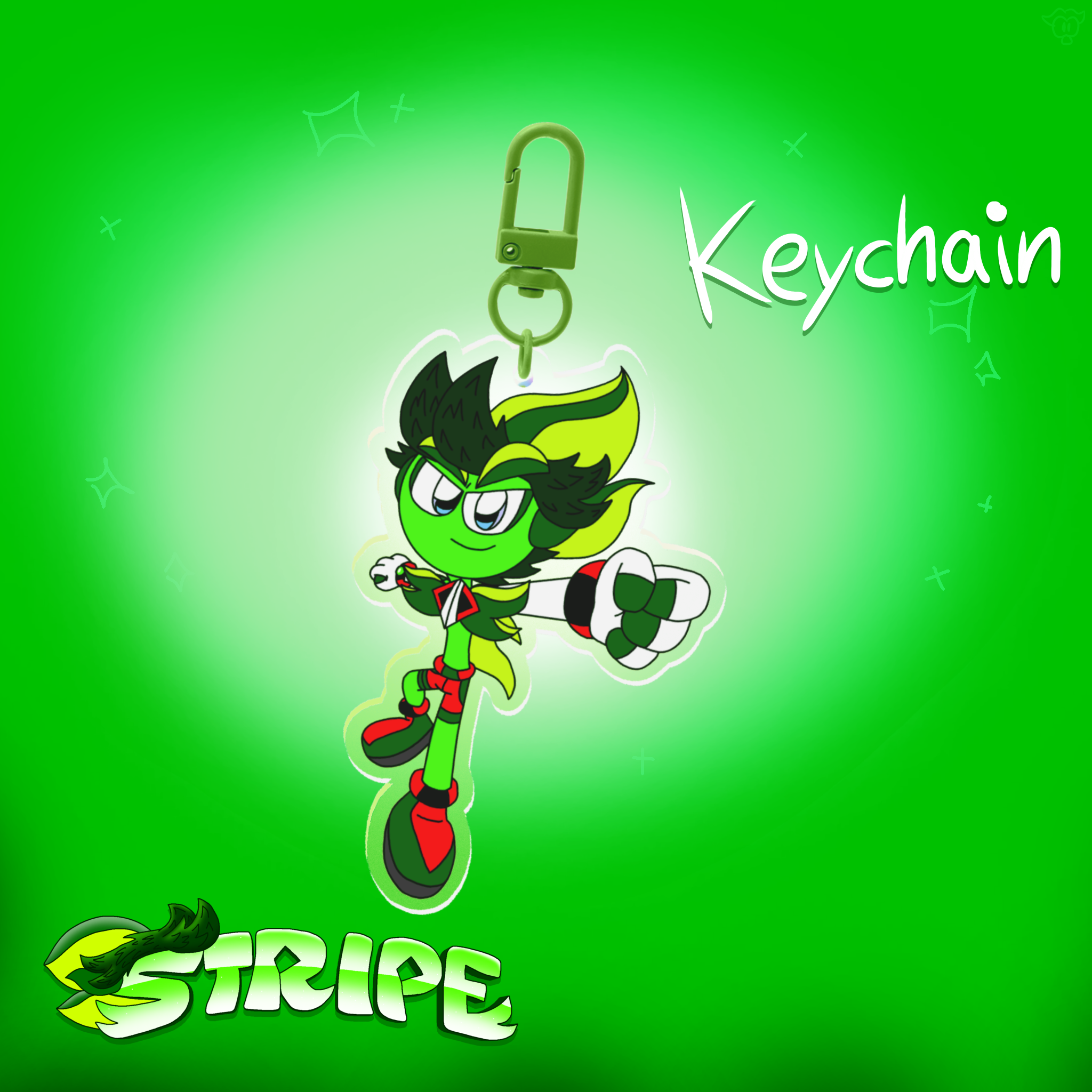 Stripe Planty Acrylic Keychain