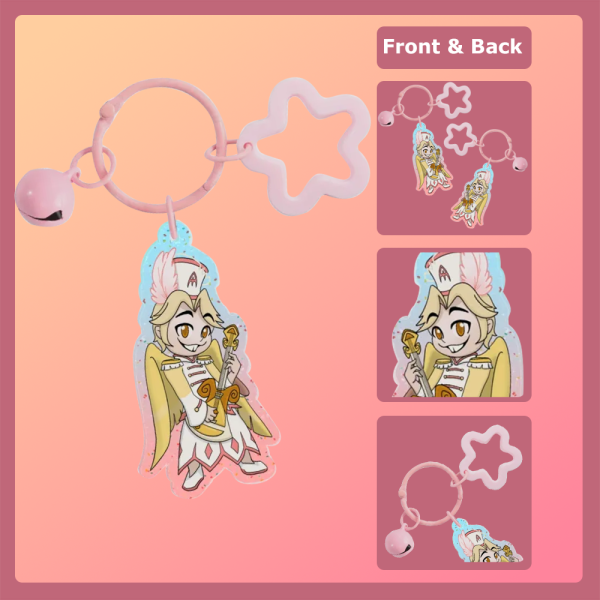 Able – Playing the guitar– Glitter Acrylic Keychain