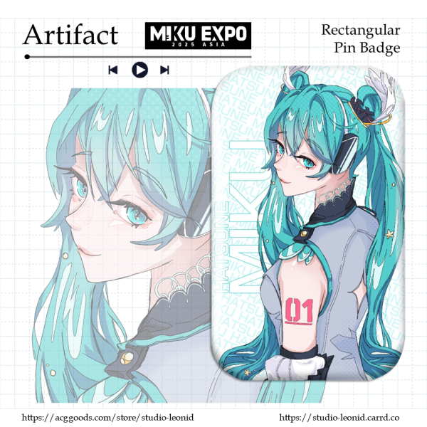 Hatsune Miku - Rectangular Pin Badge
