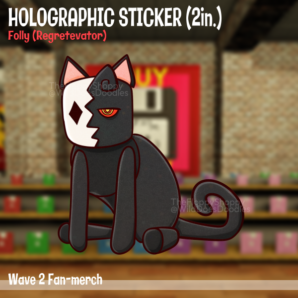 Folly Kitty Regretevator Holographic Sticker