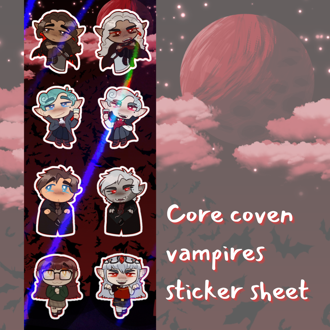 Vampires coven sticker sheet