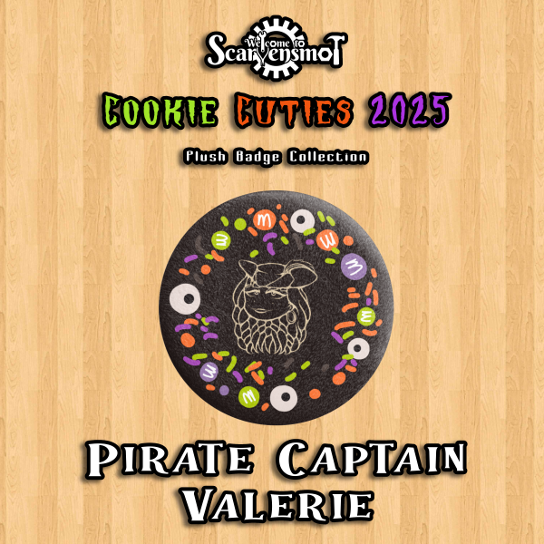 Cookie Cuties 2025 (Halloween Edition) - Pirate Captain Valerie Cookie Plush Badge