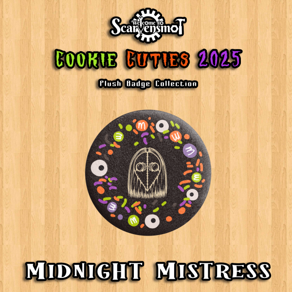 Cookie Cuties 2025 (Halloween Edition) - Midnight Mistress Cookie Plush Badge