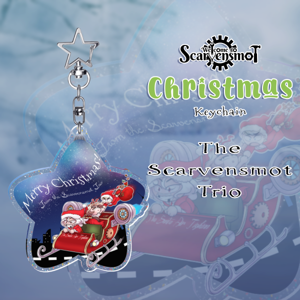 Christmas 2025 - Scarvensmot Christmas Ornament Glitter Acrylic Keychain
