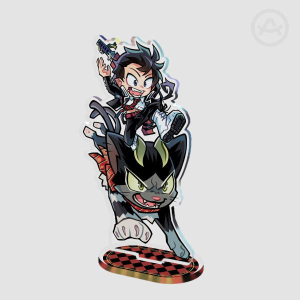 Rin & Kuro Jumping Standee 4" (10cm)