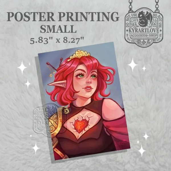 Princess jewel of the heart Poster Printing 5.83" * 8.27"
