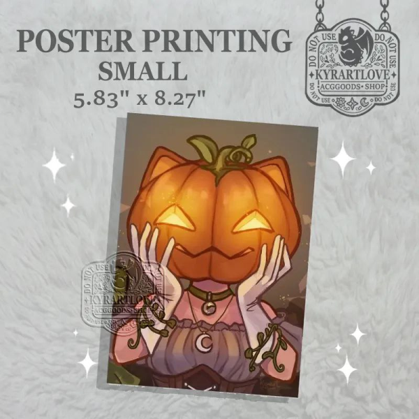 Pumpkin head girl Halloween Poster Printing 5.83" * 8.27"
