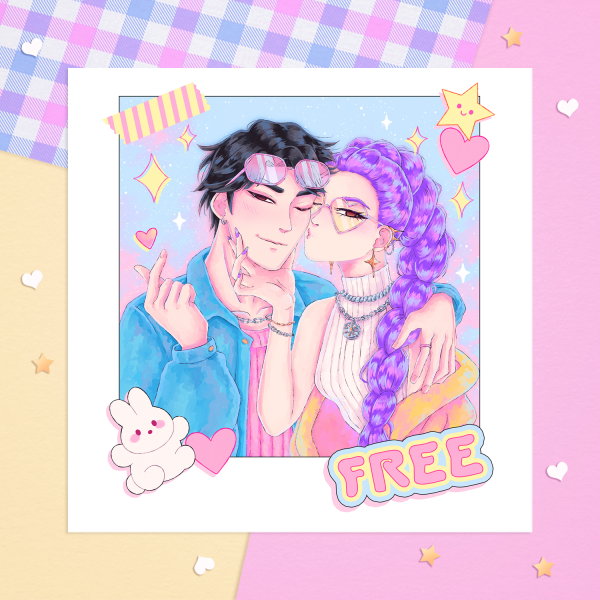 Polaroid Love - Rujinu KPDH art - Pearl Paper Photocards
