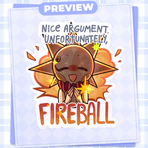 FNAF | Fireball! Sun Holo Star Sticker!