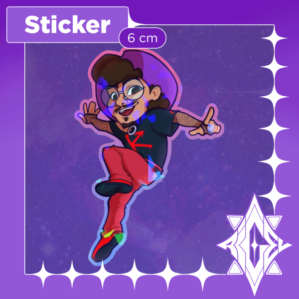 RikPlayLee Colored Edge Die Cut Sticker