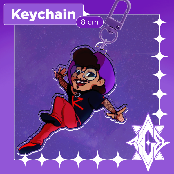 RikPlayLee Glitter Acrylic Keychain