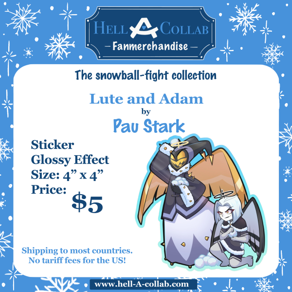 Adam and Lute - Snowball Fight Collaboration Sticker
