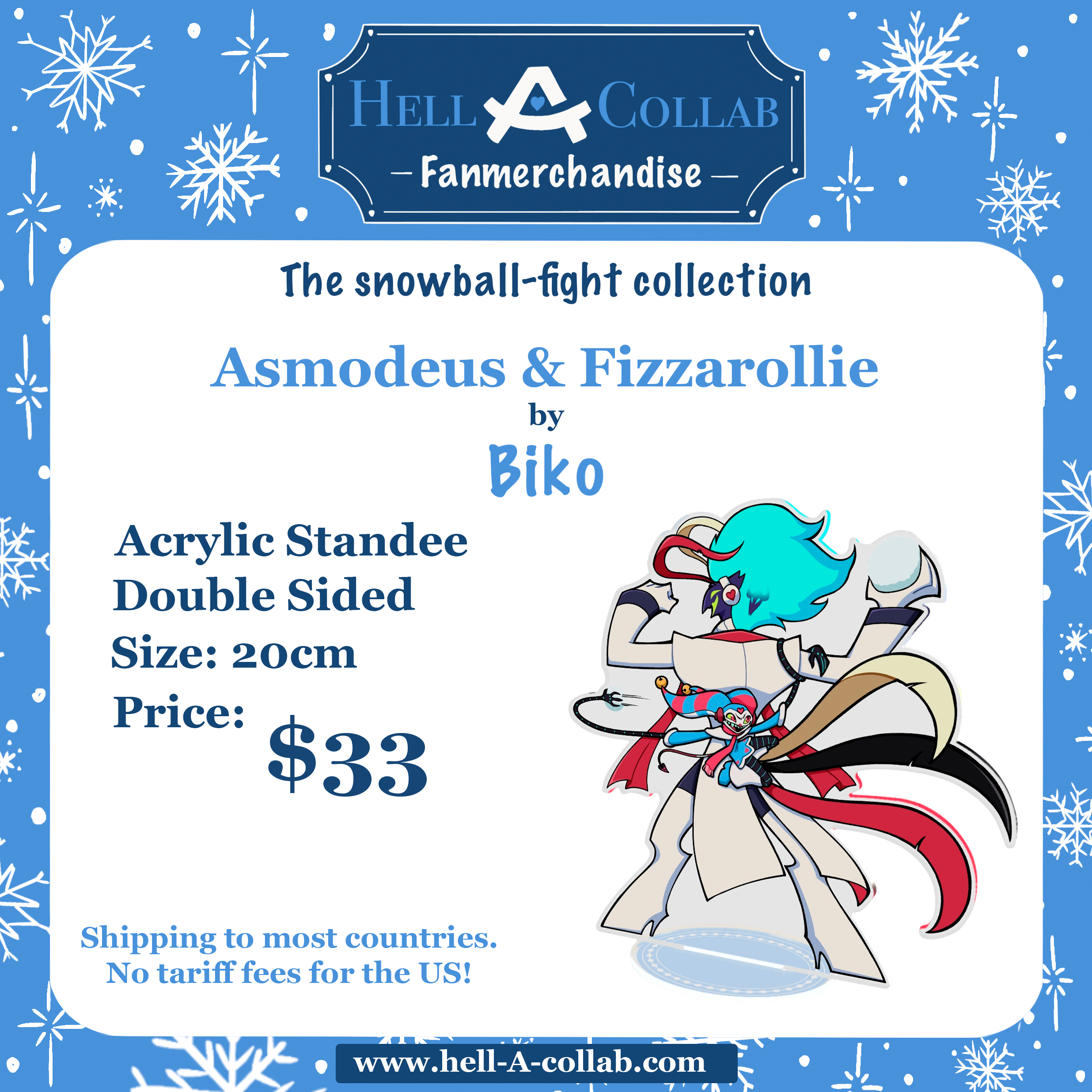 [ Helluva Boss ] Fizz and Ozzie Snowball Fight Collaboration Standee