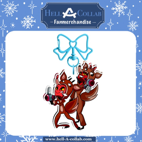 Snowball Fight Collaboration- Moxxie and Millie Clear Acrylic Keychains