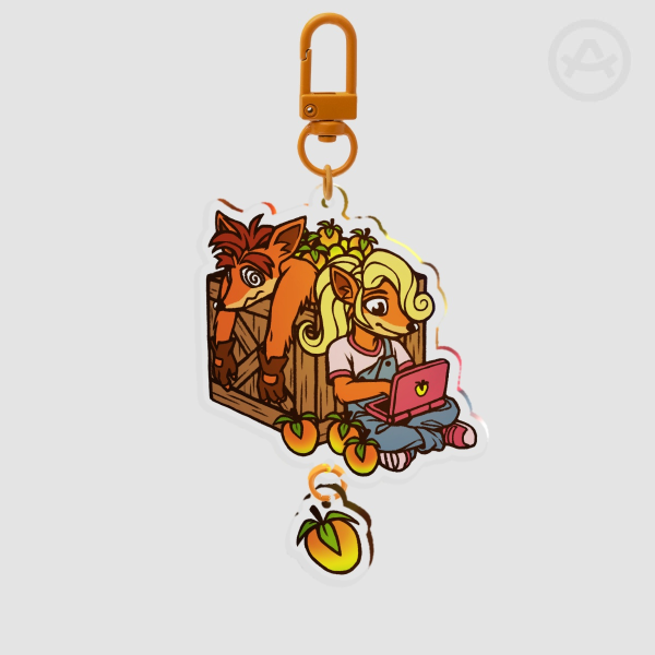 Playstation Platformer Keychain - Orange Bandicoots