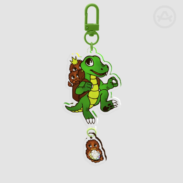 Playstation Platformer Keychain - Green Crocodile