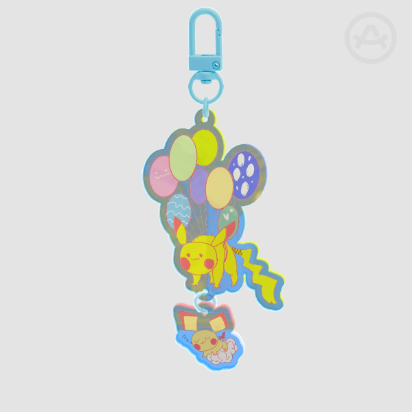 Flying Pikachu + Pichu Keychain