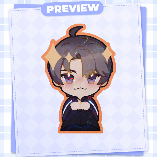 LADS Caleb Sticker with Holo Hearts Coat