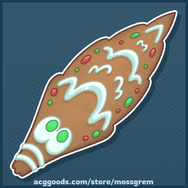 Gingerbread Cookie Worm Sticker