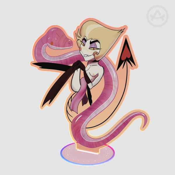 Lucifer and gummy snake || Colored Edge Acrylic Standees