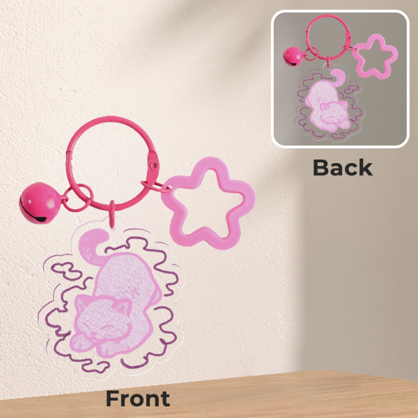 Pink PussyCat Acrylic Keychain
