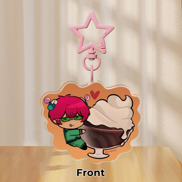 Saiki K (Kuriko and Kusuo) Keychain 🩷💚