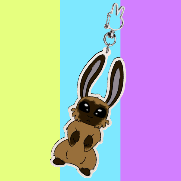 Mocca Bunny Standing Ears Keychain