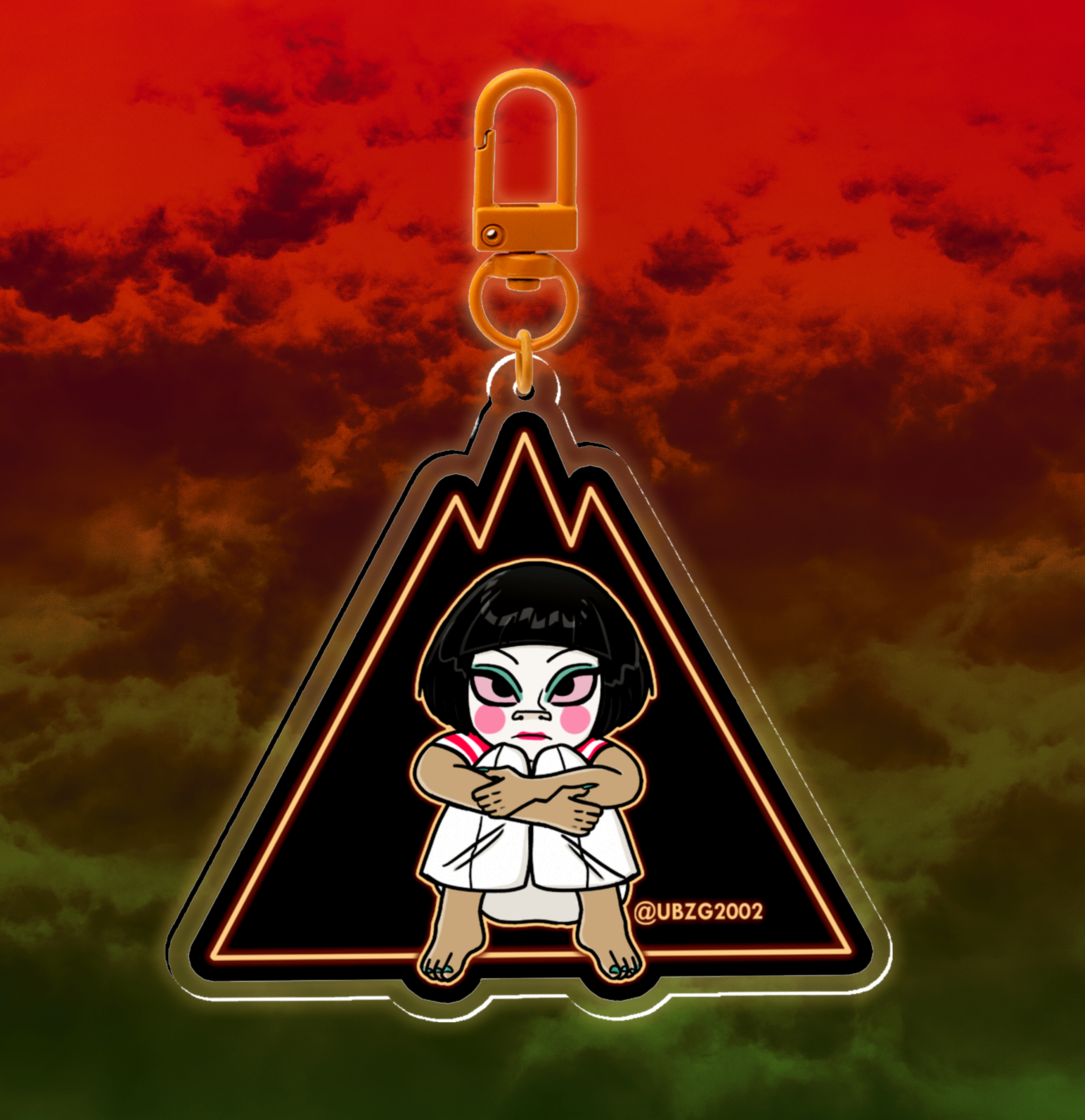 Mountain chibi noodle Clear Acrylic Keychain